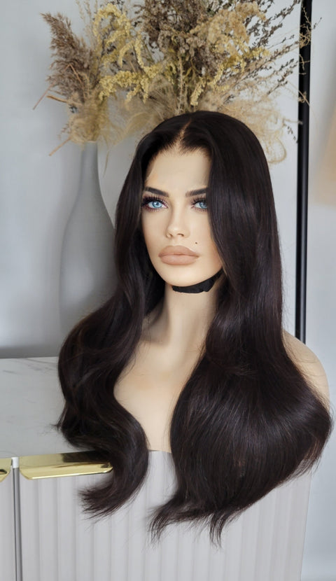 Lace front wig with long dark hair Bahamas, Canada, USA